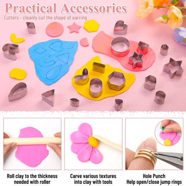 Polymer Clay Earring Making Kit, 640 Pieces - Image 5